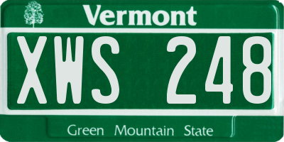 VT license plate XWS248