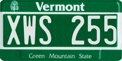 VT license plate XWS255