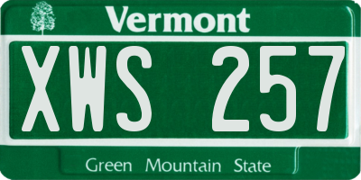 VT license plate XWS257