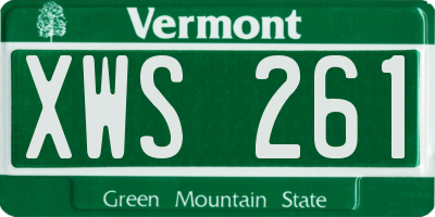 VT license plate XWS261