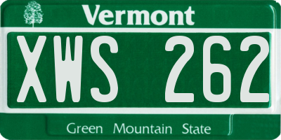 VT license plate XWS262