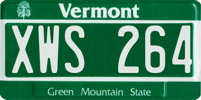 VT license plate XWS264