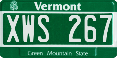 VT license plate XWS267