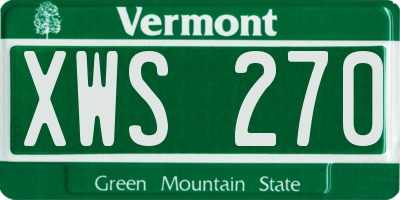 VT license plate XWS270