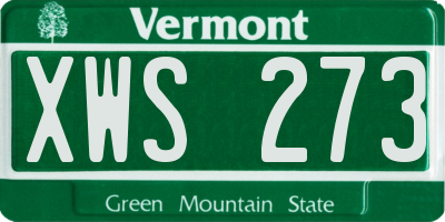 VT license plate XWS273