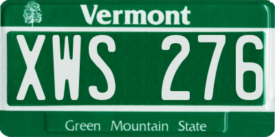 VT license plate XWS276
