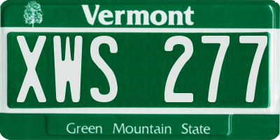 VT license plate XWS277
