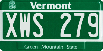 VT license plate XWS279