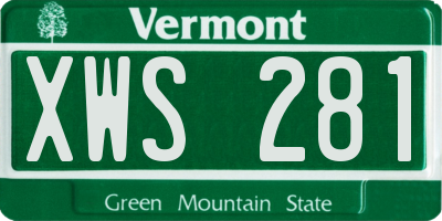 VT license plate XWS281