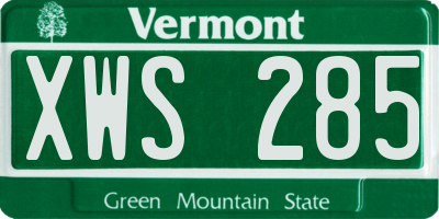 VT license plate XWS285