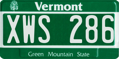 VT license plate XWS286