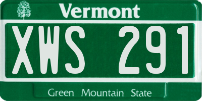 VT license plate XWS291