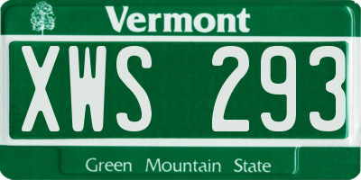 VT license plate XWS293