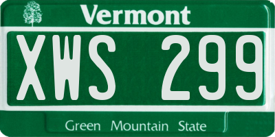 VT license plate XWS299