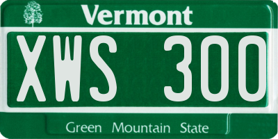 VT license plate XWS300