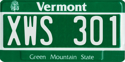 VT license plate XWS301