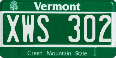 VT license plate XWS302