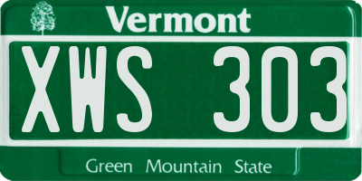 VT license plate XWS303