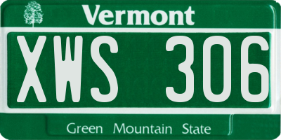VT license plate XWS306
