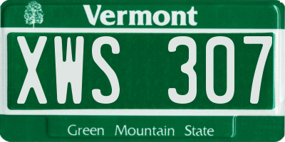 VT license plate XWS307