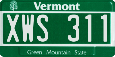 VT license plate XWS311