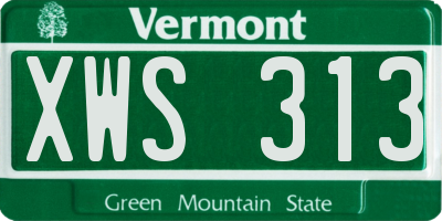VT license plate XWS313