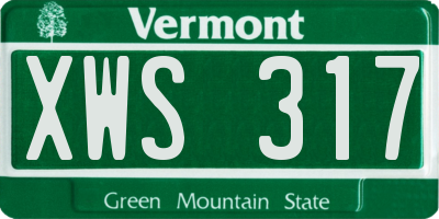 VT license plate XWS317