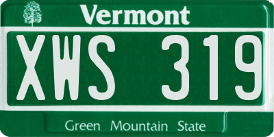 VT license plate XWS319