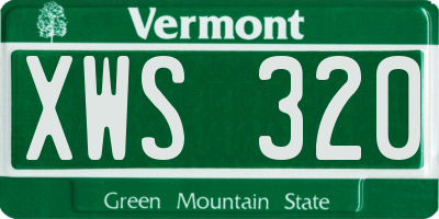 VT license plate XWS320
