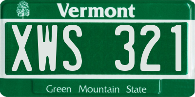 VT license plate XWS321