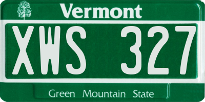 VT license plate XWS327