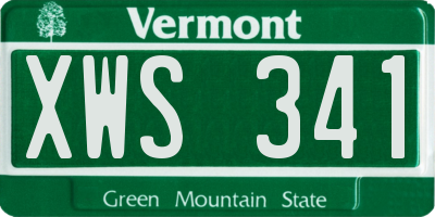 VT license plate XWS341