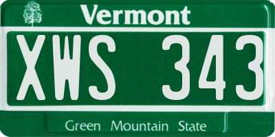 VT license plate XWS343