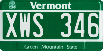 VT license plate XWS346
