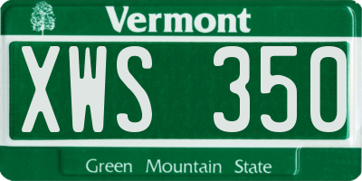 VT license plate XWS350