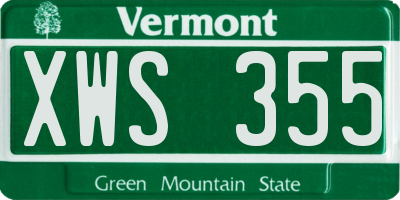 VT license plate XWS355