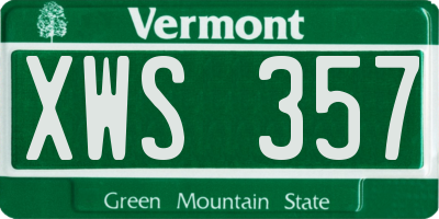 VT license plate XWS357