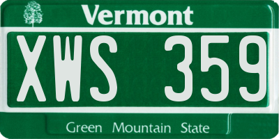 VT license plate XWS359