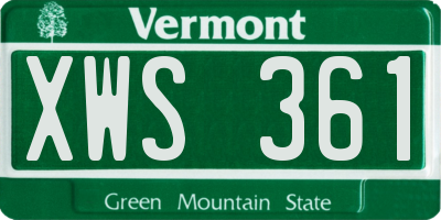 VT license plate XWS361