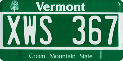 VT license plate XWS367