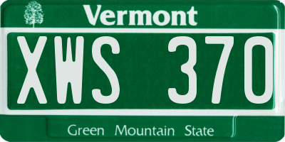 VT license plate XWS370