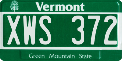 VT license plate XWS372