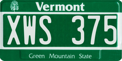 VT license plate XWS375