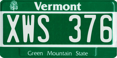 VT license plate XWS376