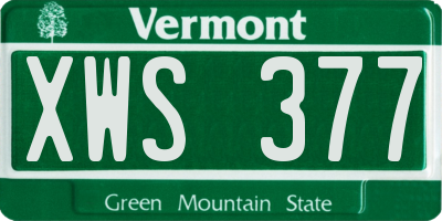VT license plate XWS377