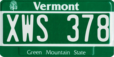 VT license plate XWS378