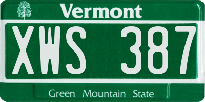 VT license plate XWS387
