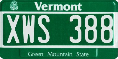 VT license plate XWS388