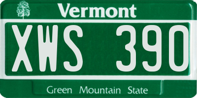 VT license plate XWS390