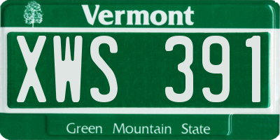 VT license plate XWS391